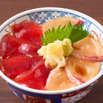 Marinated tuna and yellowtail rice bowl