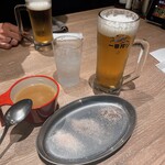 STEAK MAN 東大和店 - LINE友達クーポンで42円になったビールとスープ、ソルトバーの塩