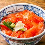 Salmon and salmon roe Oyako-don (Chicken and egg bowl)
