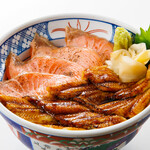 Grilled salmon and conger eel bowl