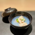 蓬左茶寮 - ハマグリ潮汁 桜麩 水菜