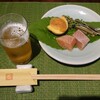 蕎麦懐石 さくら荘 - 料理写真:前菜（新じゃが、カラスミ、蕨、鱒）