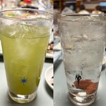 一月家 - 緑茶ハイと梅チューハイ　これがめっちゃ濃いのよ