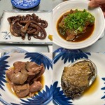 一月家 - イイダコ　牛すじ　鶏の肝と心臓　ふくだめ