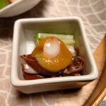 高志の宿 高島屋 - 酒菜　辛子味噌かけ、蛍烏賊、うるい、花びら百合根