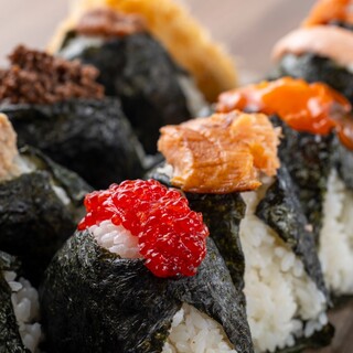 takeaway out corner: "Kama-cooked Seafood Onigiri balls"