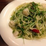 PASTAVOLA - 帆立と水菜の生海苔オイルベースパスタ（香り最高）