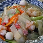 莫龍 - 莫龍中華食堂 ＠茅場町 野菜がたっぷり使われる 日替 海鮮焼ソバ