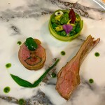 シェ オリビエ - ピレネー産乳のみ仔羊と春野菜