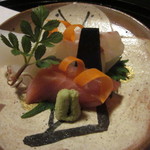 日本料理 幸庵 - お造りはヒラメとアオリイカとマグロ