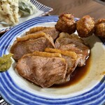 手打蕎麦のたぐと - 鴨せいろ　鴨肉とツクネが別皿盛り