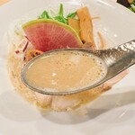 MIKOTO - 極盛 濃厚鶏白湯そば(スープリフト)