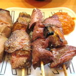 酒蔵 力 - レバー塩とハツ塩