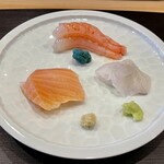 Sushi Juubee - 敦賀 桜鱒、越前町 甘海老、敦賀 まこがれい