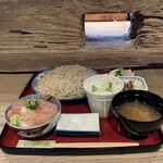丸壱富士 - もりそばと鰤・鰹二種のせご飯