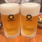 ごはんや 凪と - 生ビールサッポロ黒ラベルメガジョッキ1,500円