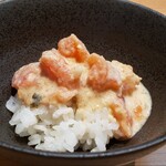 セキレイ - スープの中でトマトを潰して一緒にご飯にON！