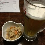 町の居酒屋　西菜 - "生ビールとお通し"