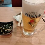 Sumibiyaki Tori Gekibutori - お通し 330　生ビール 275