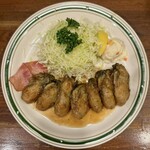 かつれつ四谷たけだ - カキバター焼定食（130g）・カキ増量（プラス40g）