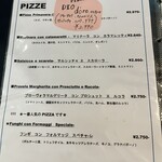 Pizzeria Azzurri - ピザメニューのほんの一部