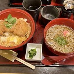 家族亭 - 料理写真:カツ丼セット(温そば)