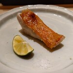 鮨 詠心 - 銚子の金目鯛の松笠焼
