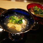 祇園　岩元 - 【冷し物】鉄皮（ふぐの皮）煮凍り　河豚白子　他