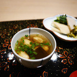 祇園　岩元 - 【飯】 釜炊き白ご飯　香の物   　煮豆