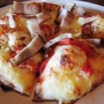 らーめんとcafe＋ベジ engawa - 自家製ベーコンと牛蒡のピザ(ある日の１４年冬ver)