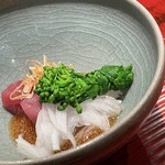 おおたに - 造り　鰹のお造り、生姜のとろみ醤油