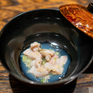肉割烹 上 - 桑名産蛤と蕗の薹