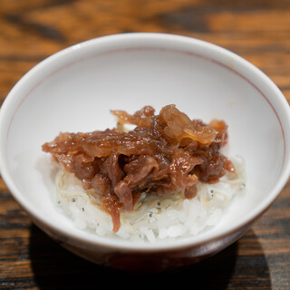 肉割烹 上 - 牛時雨煮　 ちりめん山椒