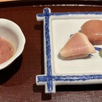 鳥匠 いし井 - 高坂鶏　刺身　キモ