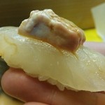 鮨 来多老 - かわはぎ肝のせ。リフト(^-^)/