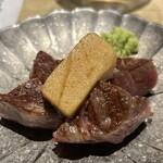 Wagyuu Kaiseki Tajimaya Umeda - 特選フィレステーキステーキ　ふわふわ泡醤油・本山葵