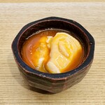 和洋酒菜 ひで - フグの白子、卵黄と出汁醤油