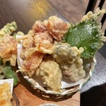 地酒と道産食材 一笑 - 筋子の天ぷら