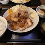 やきとりあそび邸 - あそび邸定食 ごはん大盛(無料)