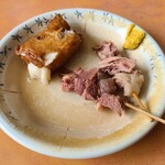 九州ラーメン 日吉 - おでん　牛スジ、餃子