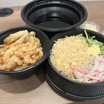 小諸そば - 二枚冷したぬき（ねぎ多め） ¥510
            かき揚げ丼（小）¥340