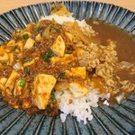 Biru Shokudou Dera - 麻婆豆腐とそばだしカレーあいがけ丼 アップ