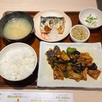 やよい軒 - なす味噌と焼魚の定食-白米ご飯 ¥1,020-