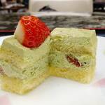 レストラン ファインテラス - 抹茶ショートケーキ断面