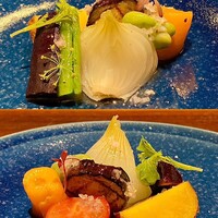 YAKITORI 燃 es - 8種類の野菜サラダ 自家製ドレッシング
                  パプリカ・トマト・茄子・じゃが芋・そら豆・ズッキーニ・人参・マーメラス（静岡の生産者さんが日本で唯一作る希少な野菜）
