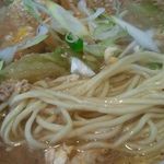 いせのじょう - 辛口白菜ラーメン、麺アップ
