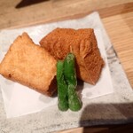 豆腐料理 空野 南船場 - 目の前で揚げてくれた絹揚げ