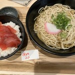 TSUKIJI SAMURAI - ミニ漬けマグロ丼＋かけそば大盛