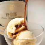 Vanilla ice cream with super sweet sherry sake