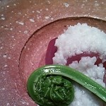 おおたに - 6300円コースの1品・キハダ鮪たたき山芋